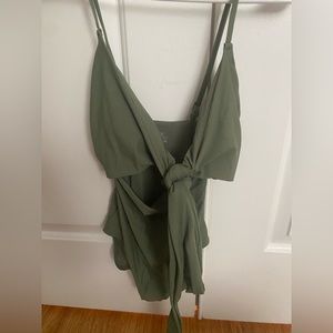 Aerie green wrap tie one piece swimsuit- Tall